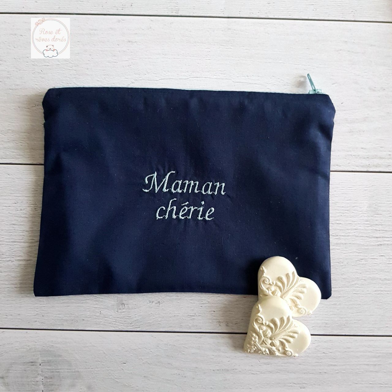 pochette maman chérie marine