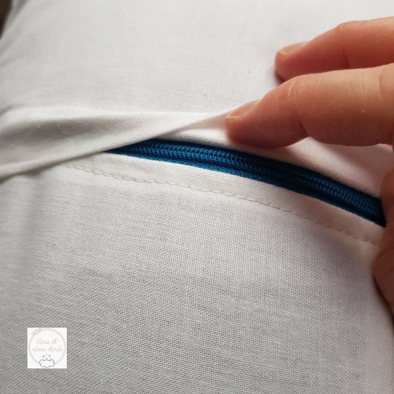 d"tail housse de coussin Rose et rêves dorés