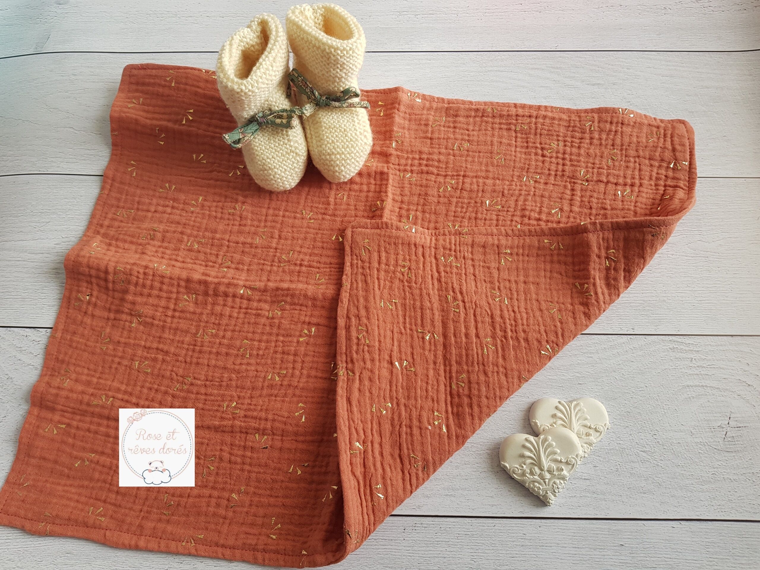 lange double face rose et rêves dorés