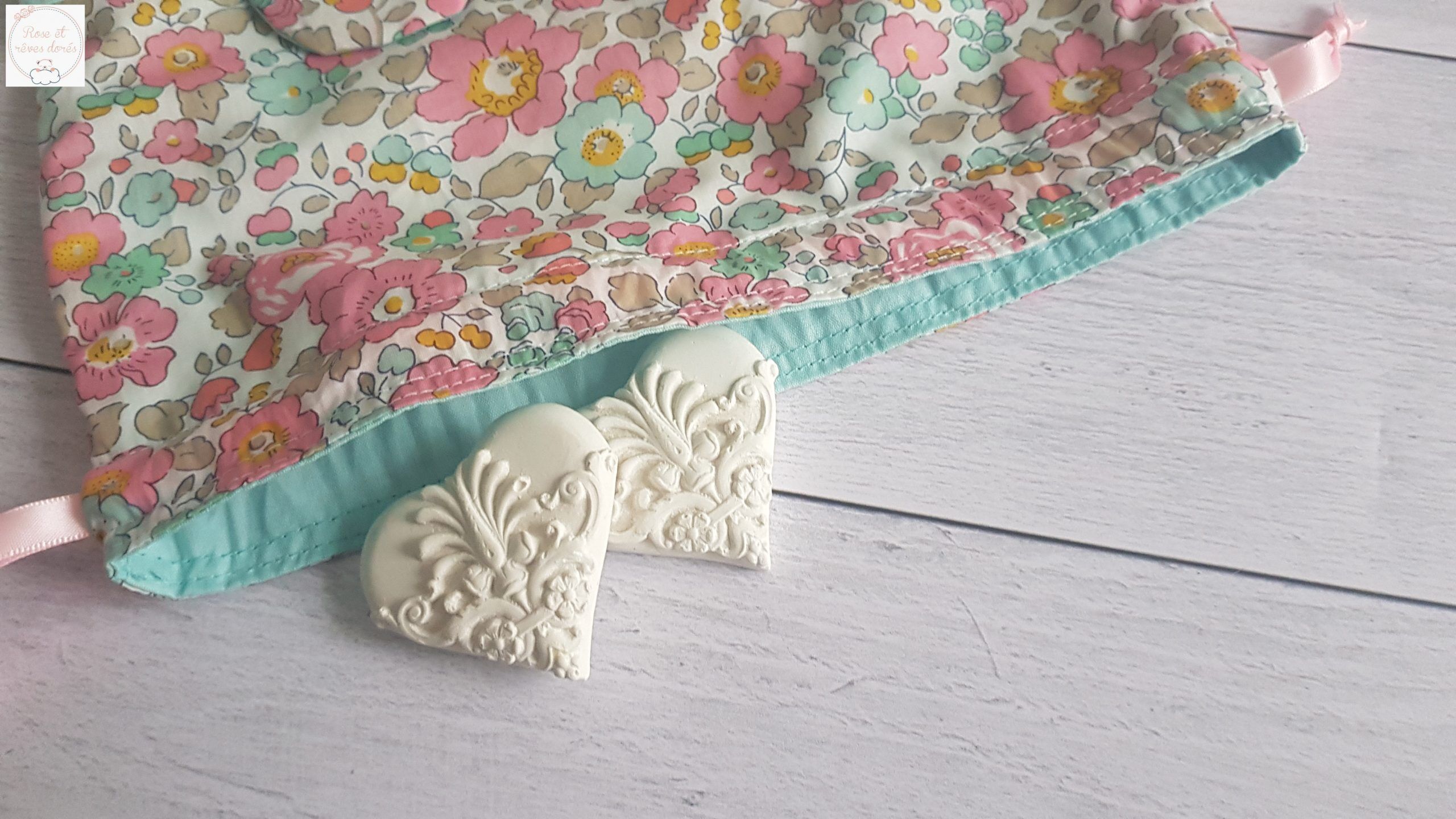 doublure pochon berlingot Rose et rêves dorés