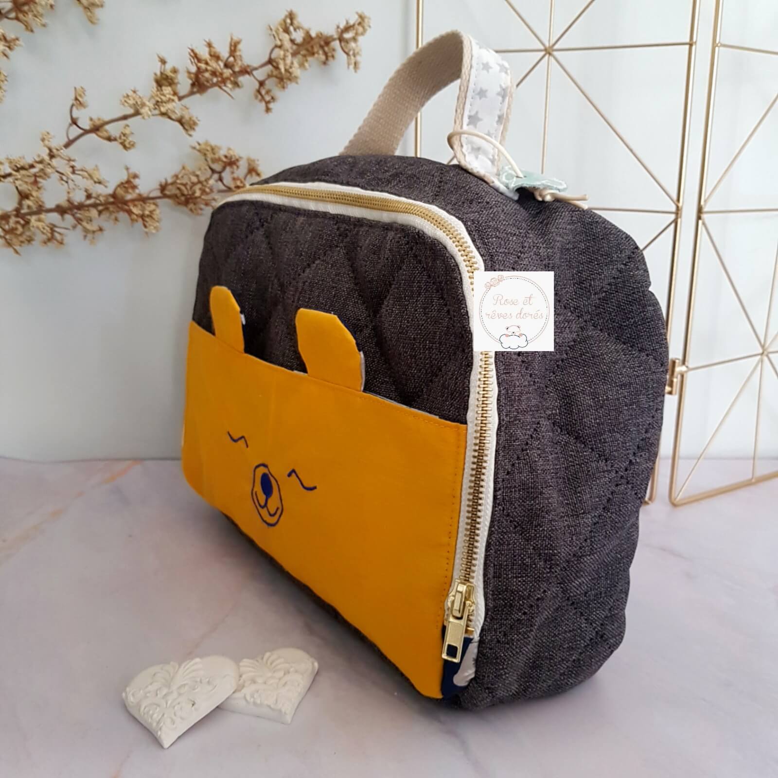 valisette renard label fabriqué à paris rose et reves dores