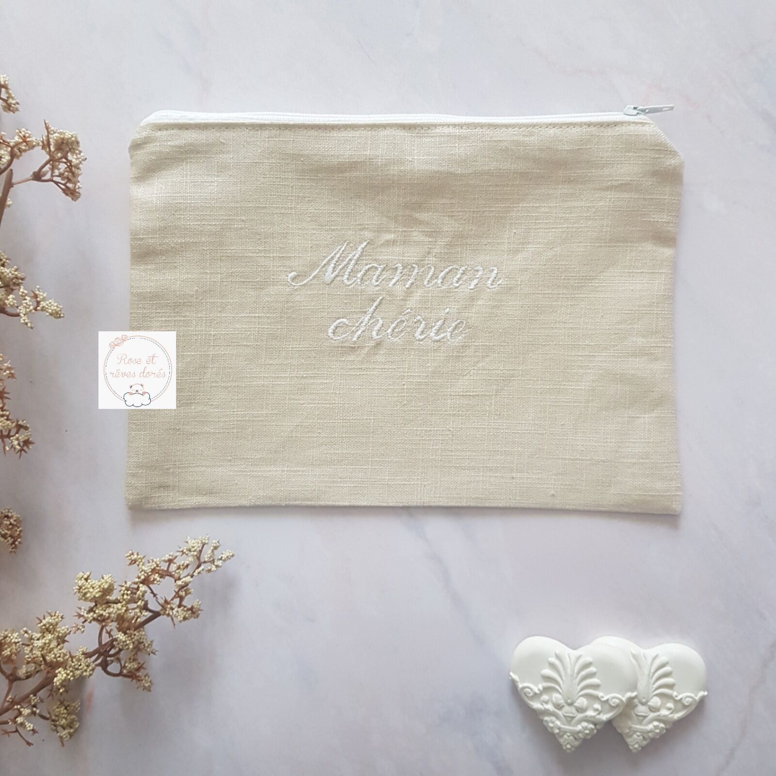 pochette idée cadeau Rose et rêves dorés