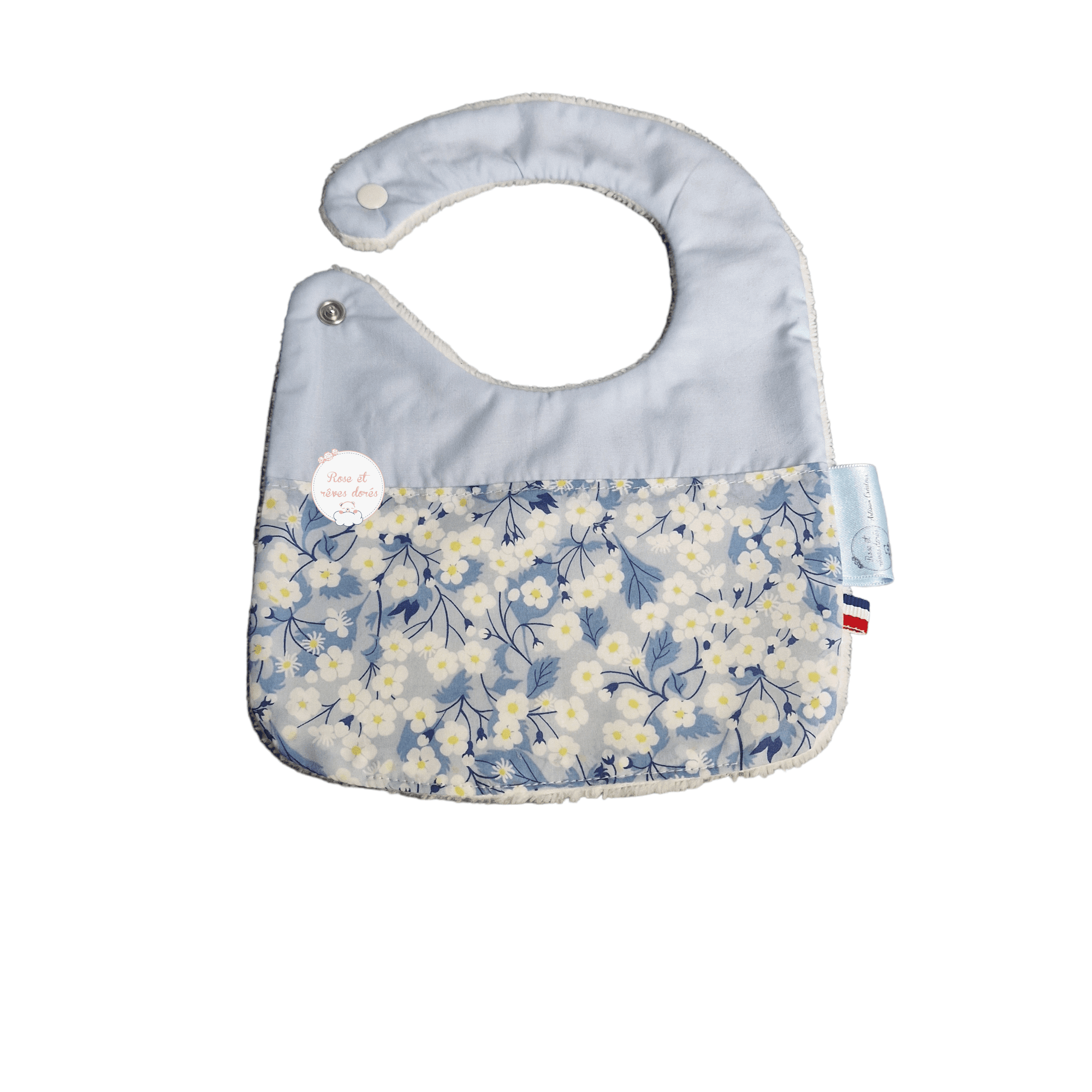 bavoir en liberty of london doux et moelleux pour bébé