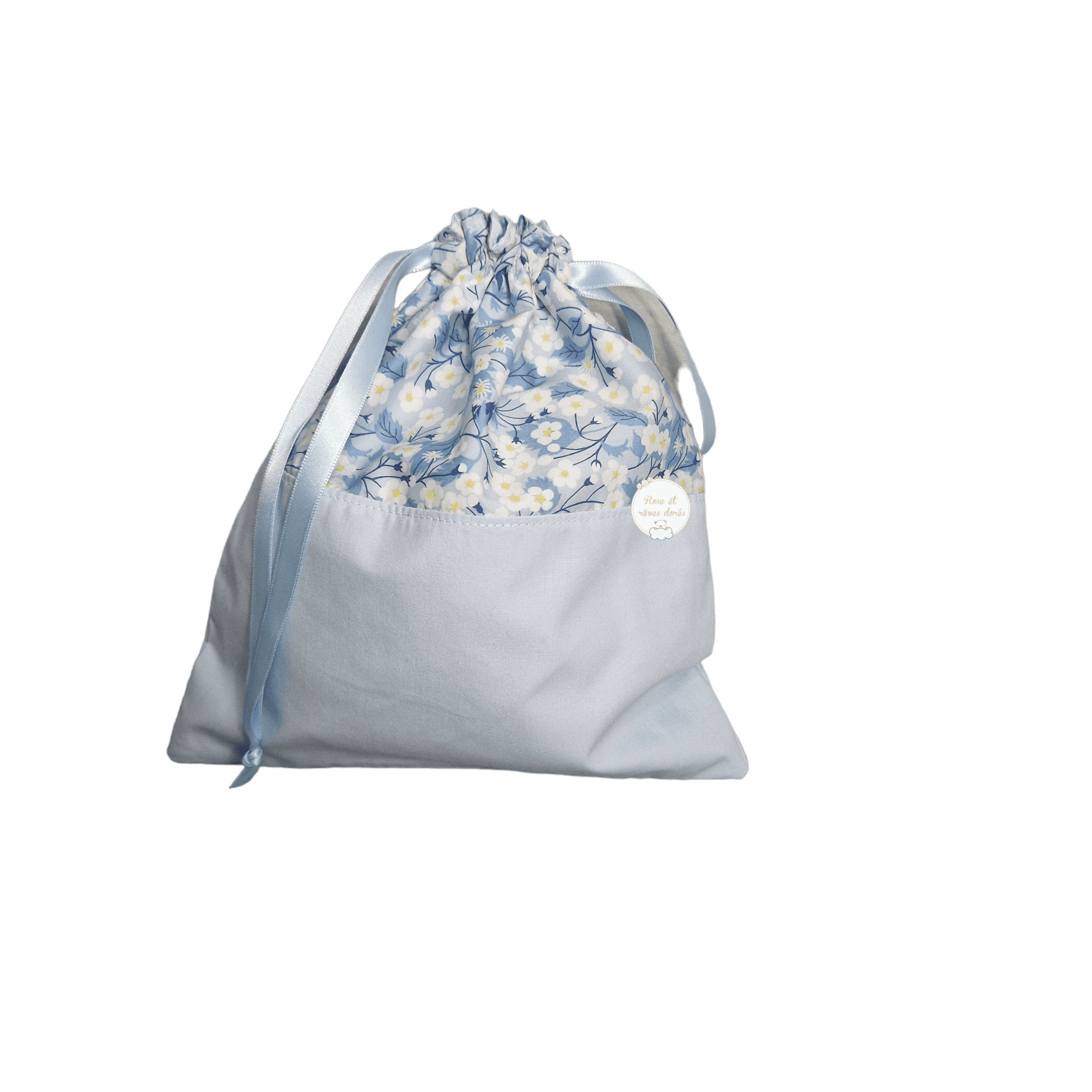 pochon de rangement en Liberty bleu