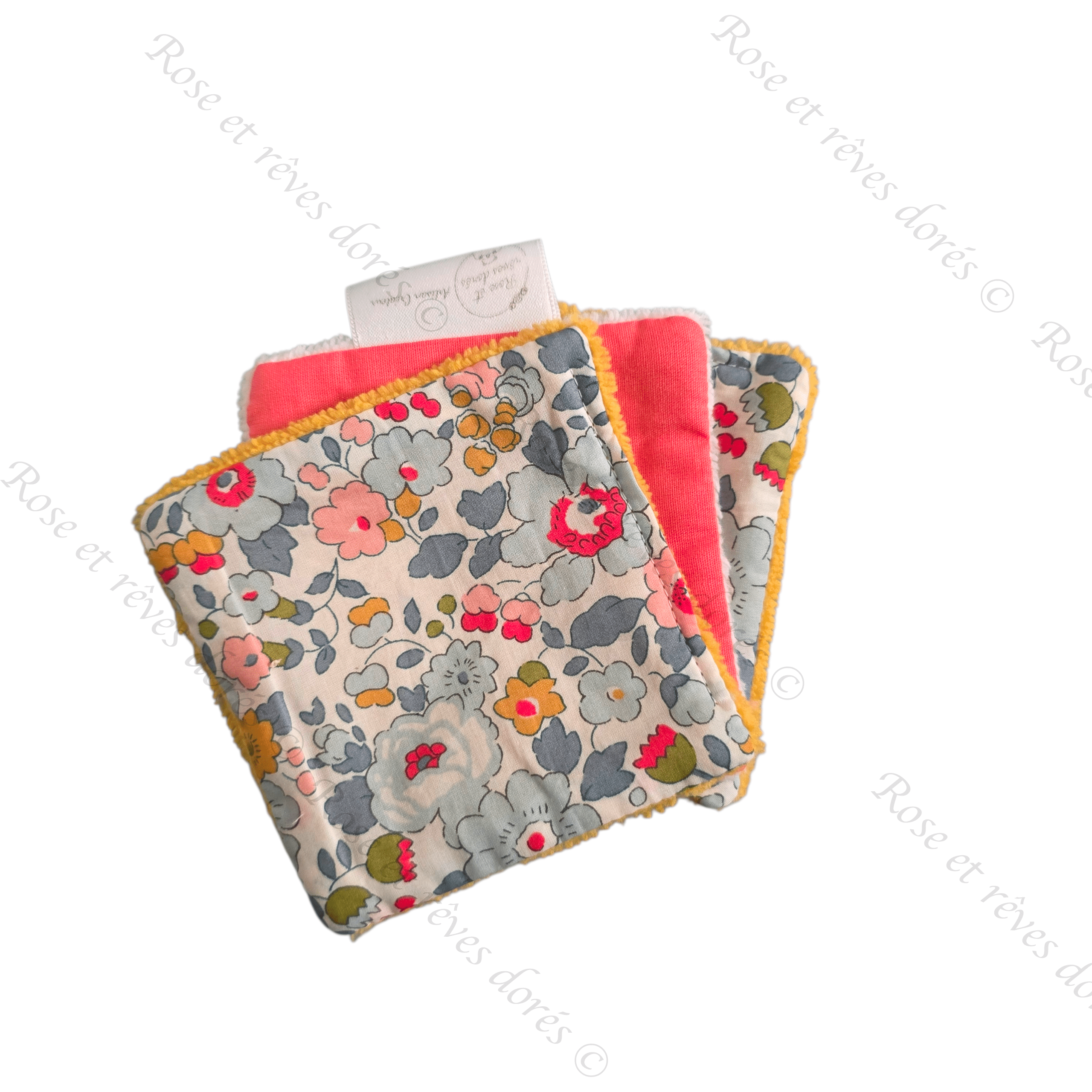 Lots de 3 lingettes douces fleurs